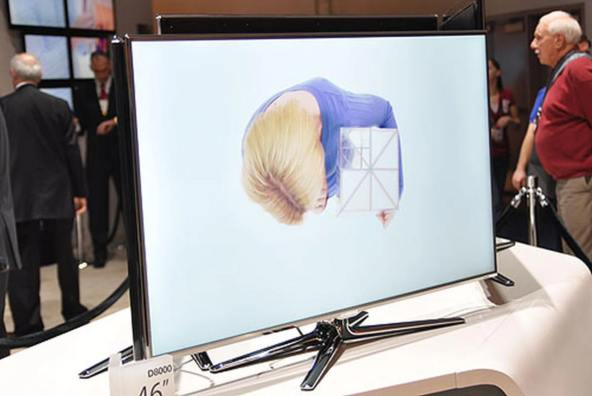 Where exactly is the bezel? Oh there it is. The new flagship Samsung LED TV D8000 has a 0.2-inch (19mm) bezel and features all the new 3-inch Touch Control remote. Also has built-in WiFi and Smart Hub portal for web surfing and social networking capabilities.