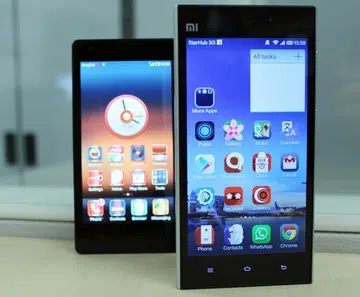The Mi 3 (front) is the flagship smartphone for Xiaomi while the Redmi (behind) is the midrange smartphone.