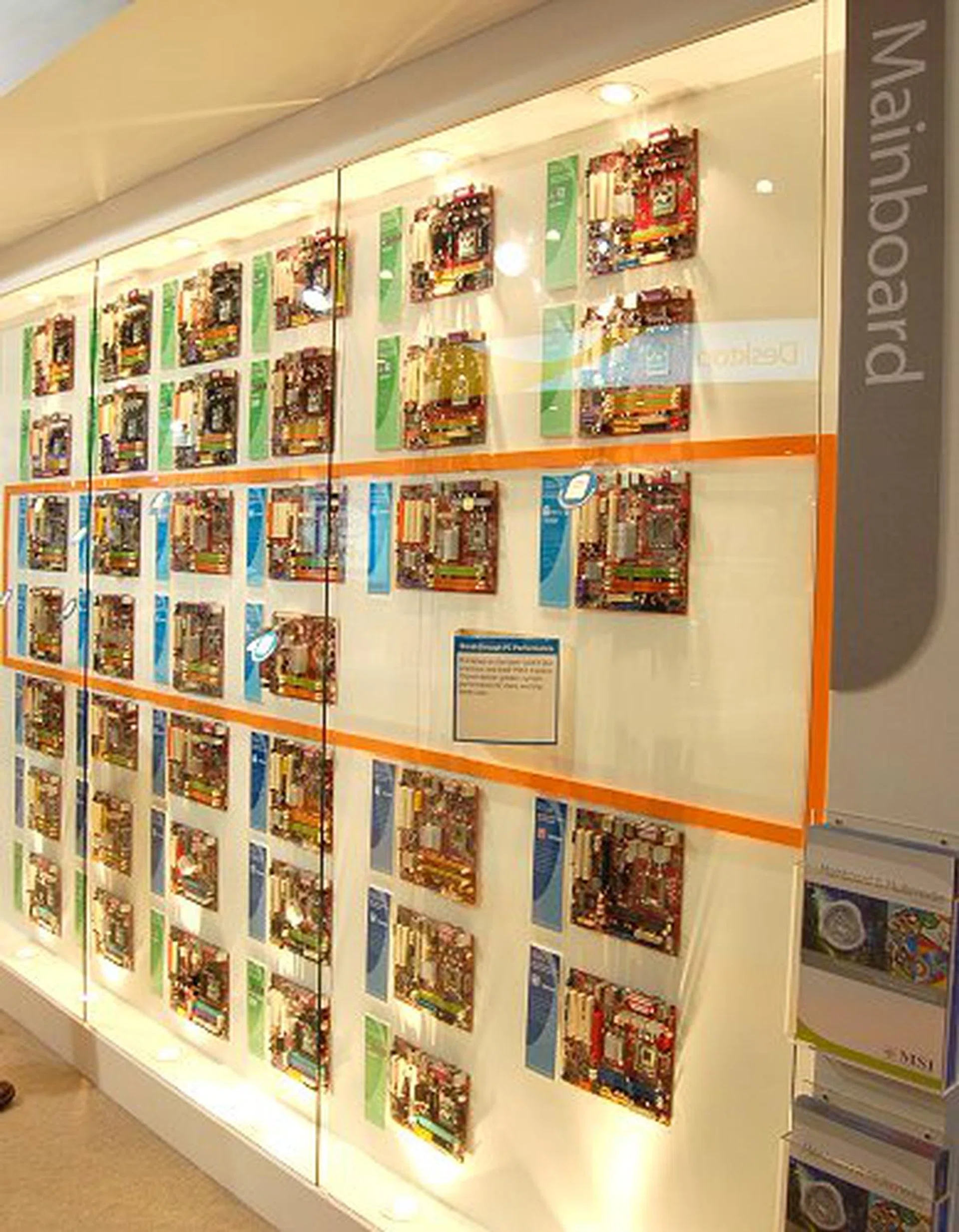 MSI's way of making sure visitors will not miss a single motherboard the company has in retail channel.