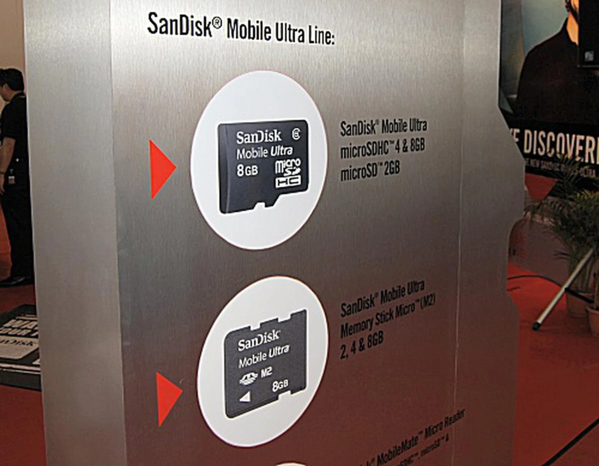  The Sandisk booth was mainly focused on their range of Ultra Mobile memory cards, for both their SDHC and M2 memory cards.  