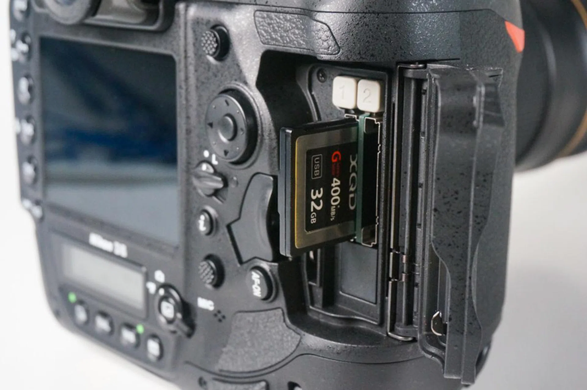 With the D5, you have to choose between XQD or CF memory formats.