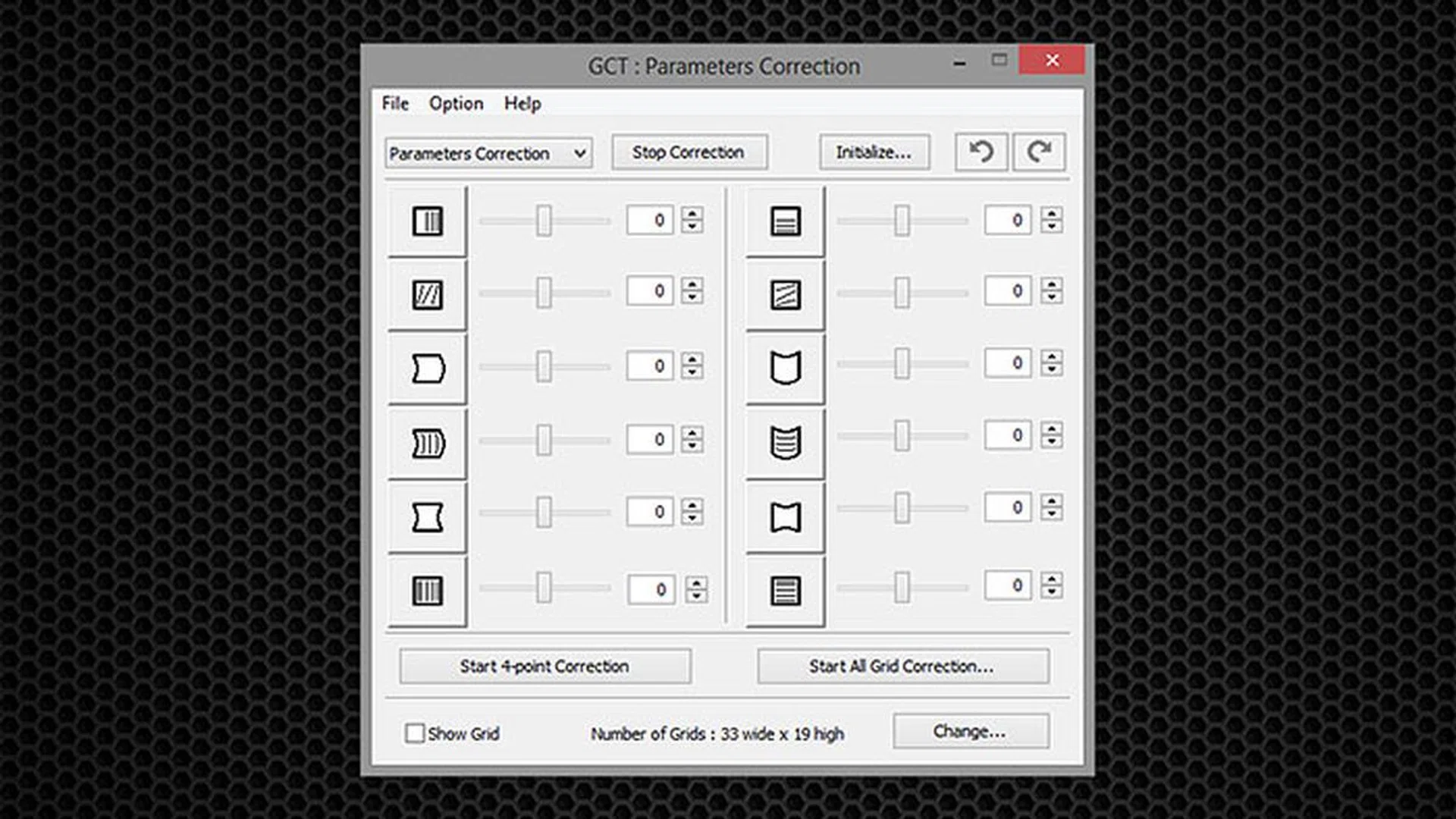 The geometric correction tool in Image Express Utility Lite for Windows lets you correct distortion of images projected even from an angle. You can perform 4-point, multi-point, and parameters corrections.
