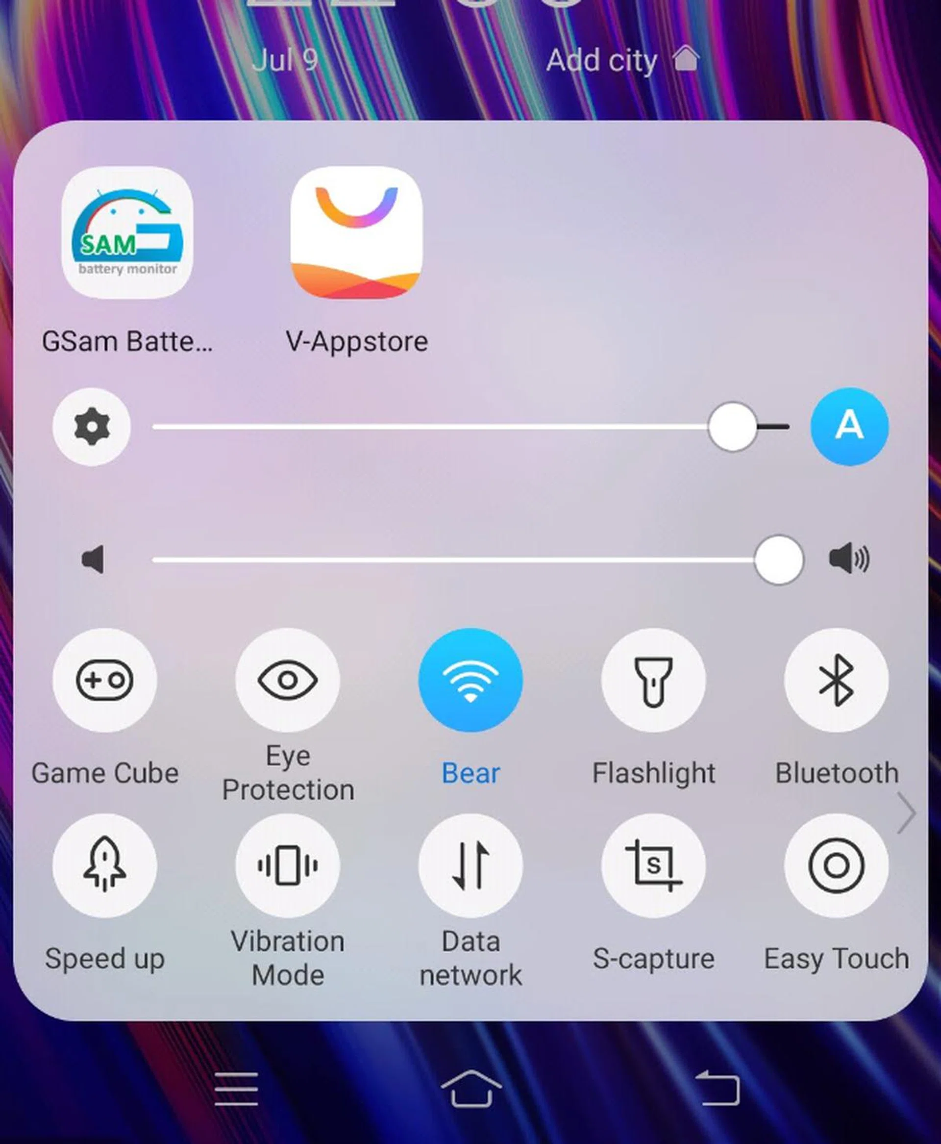 The two sliders are too close to each other and toggles are all bunched up.