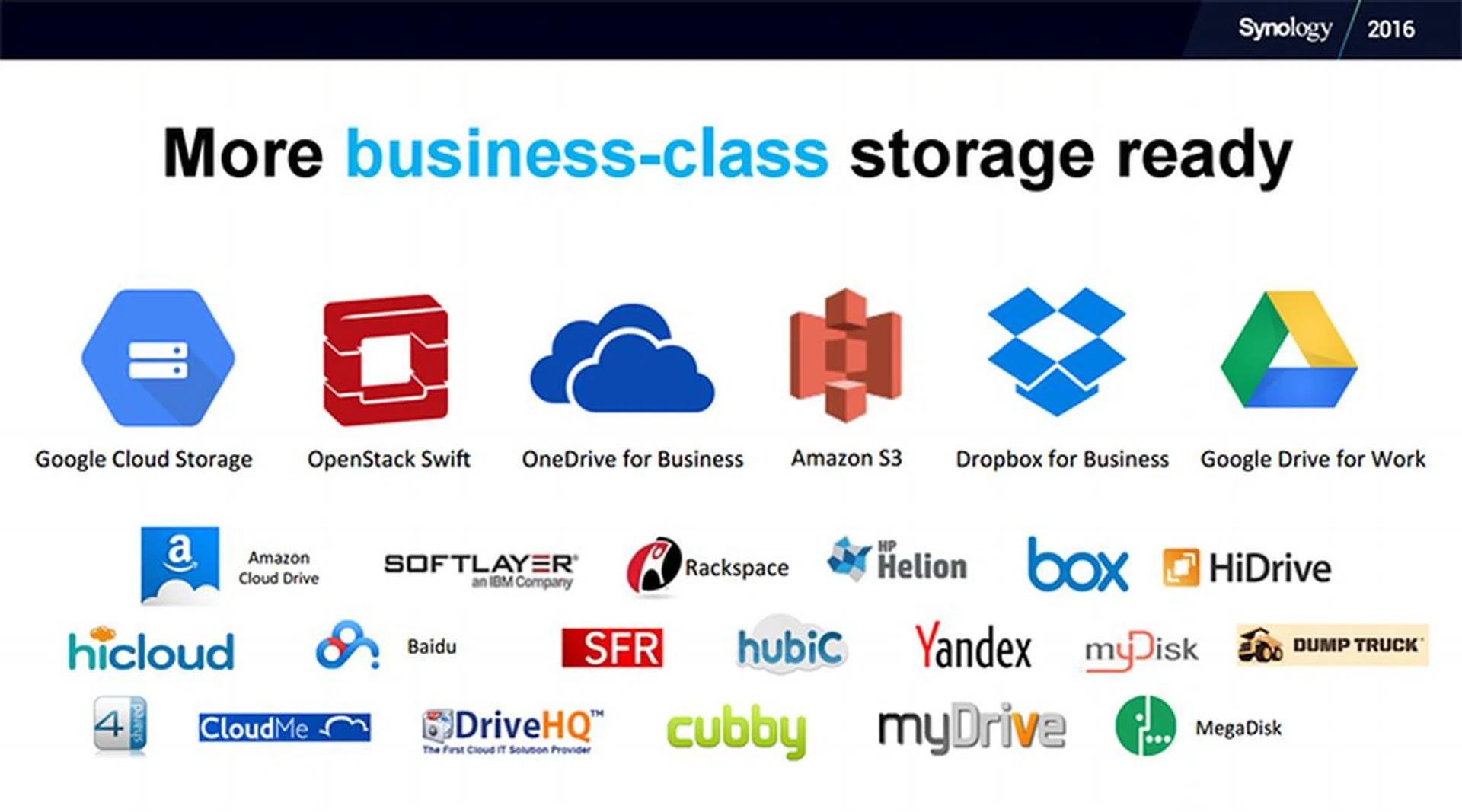Synology supports multiple business-grade public cloud services. (Image Source: Synology)