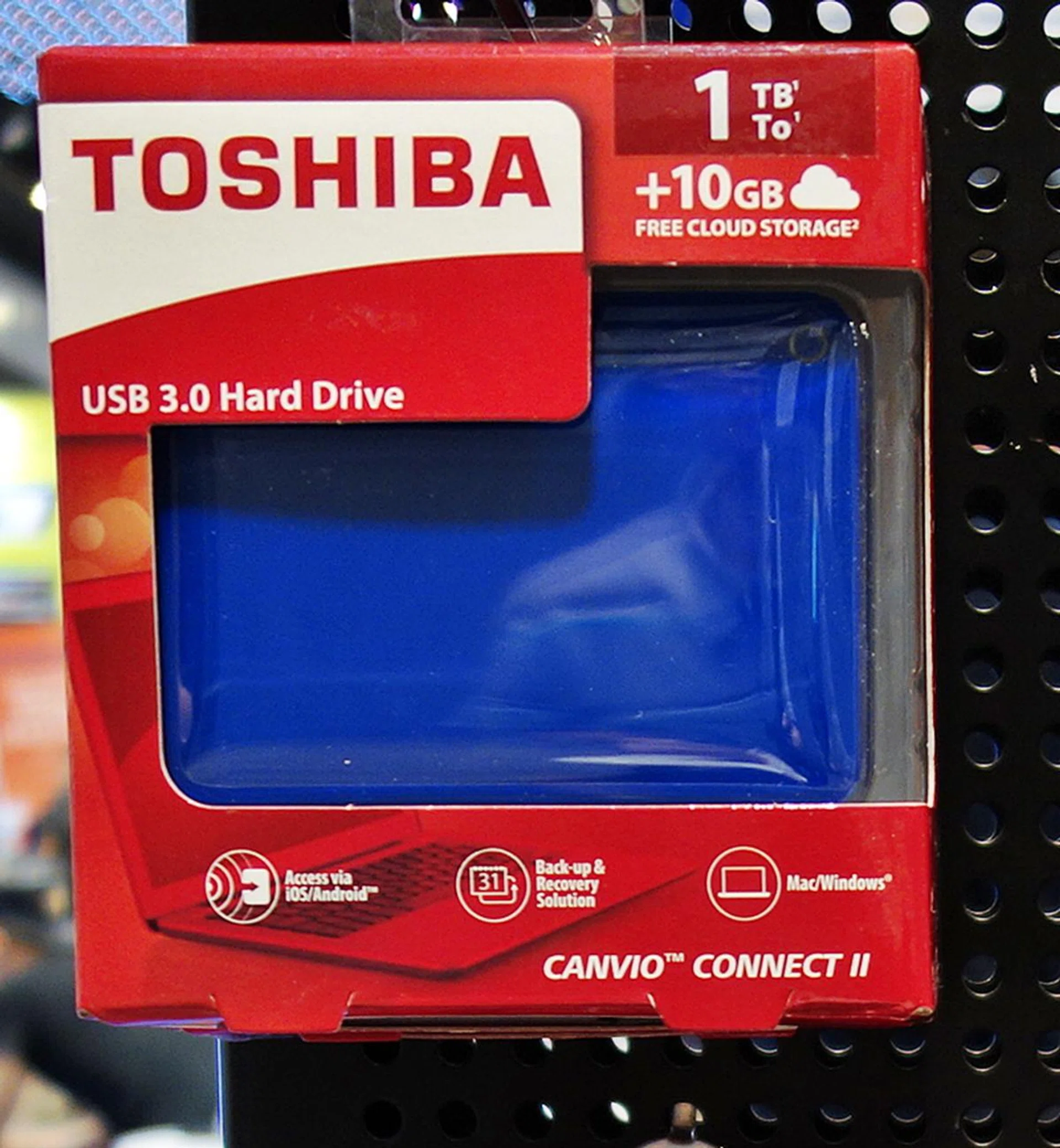 The Toshiba Canvio Connect II comes in four colors with prices beginning at $85 (U.P. $109) for the 1TB drive. The 2TB model is priced at $129 (U.P. $169); however, the 3TB version isn’t on sale at the show. The drives come with a free carry pouch, and ship with Pogoplug personal cloud software, offering 10GB of online storage capacity.