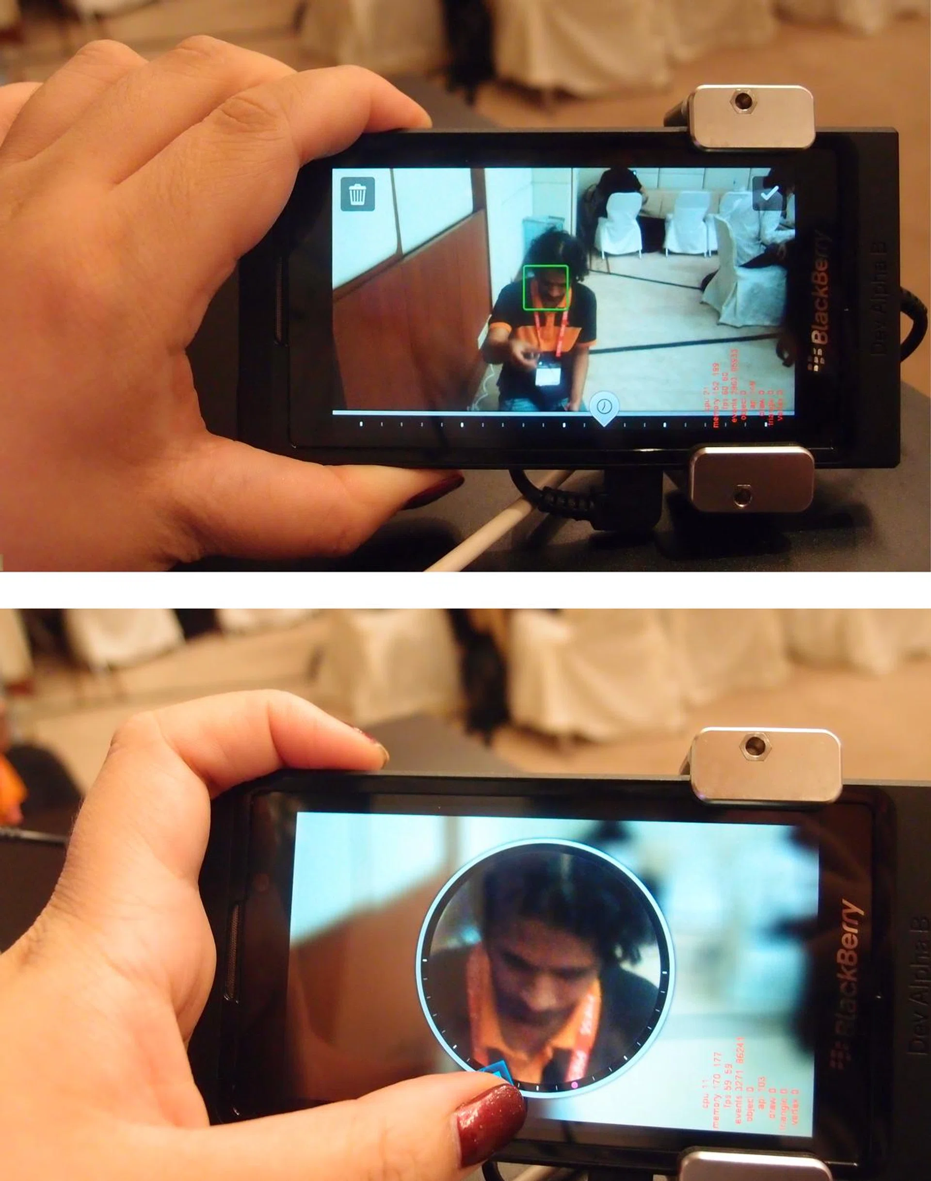 Once the camera detects a face in the photo, you can zoom in and cycle through the shots by moving your finger around the dial. Select your photo by tapping on the face once again.
