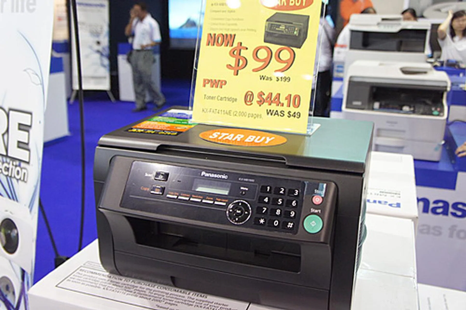 The KX-MB1900CX is a laser multifunction (print/copy/scan) printer with a print speed of up to 24ppm. The first 100 customers everyday can get it at $99 (usual price is $199).