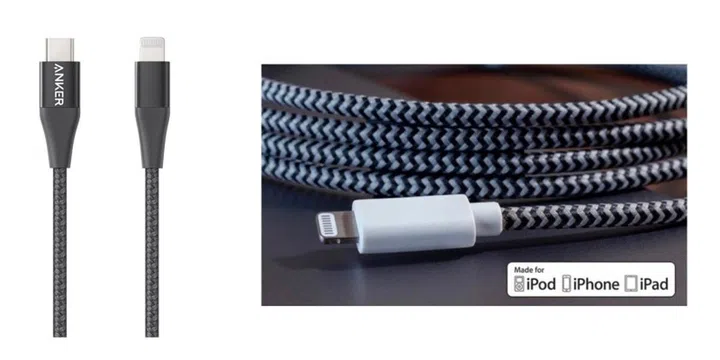 Anker's USB-C to Lightning cable. <br>Image source: 9to5Mac