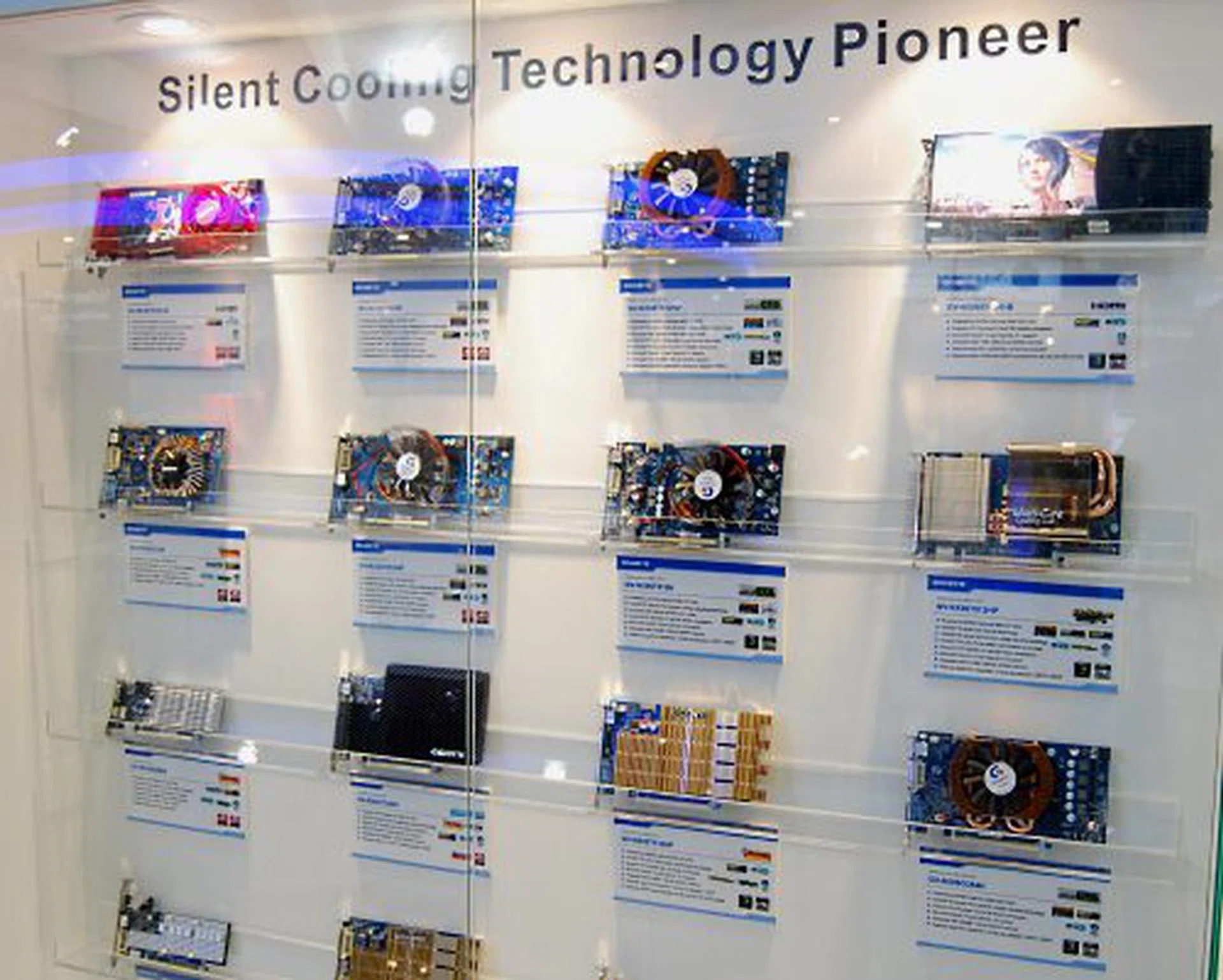  Displaying Gigabyte's passively cooled or quiet graphics cards in recent times.  