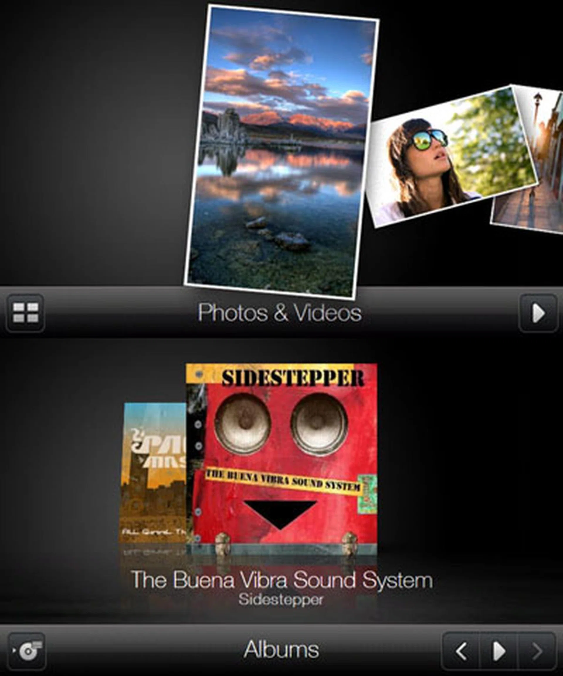 ...and get the landscape orientation working on the Photos and Music tabs.