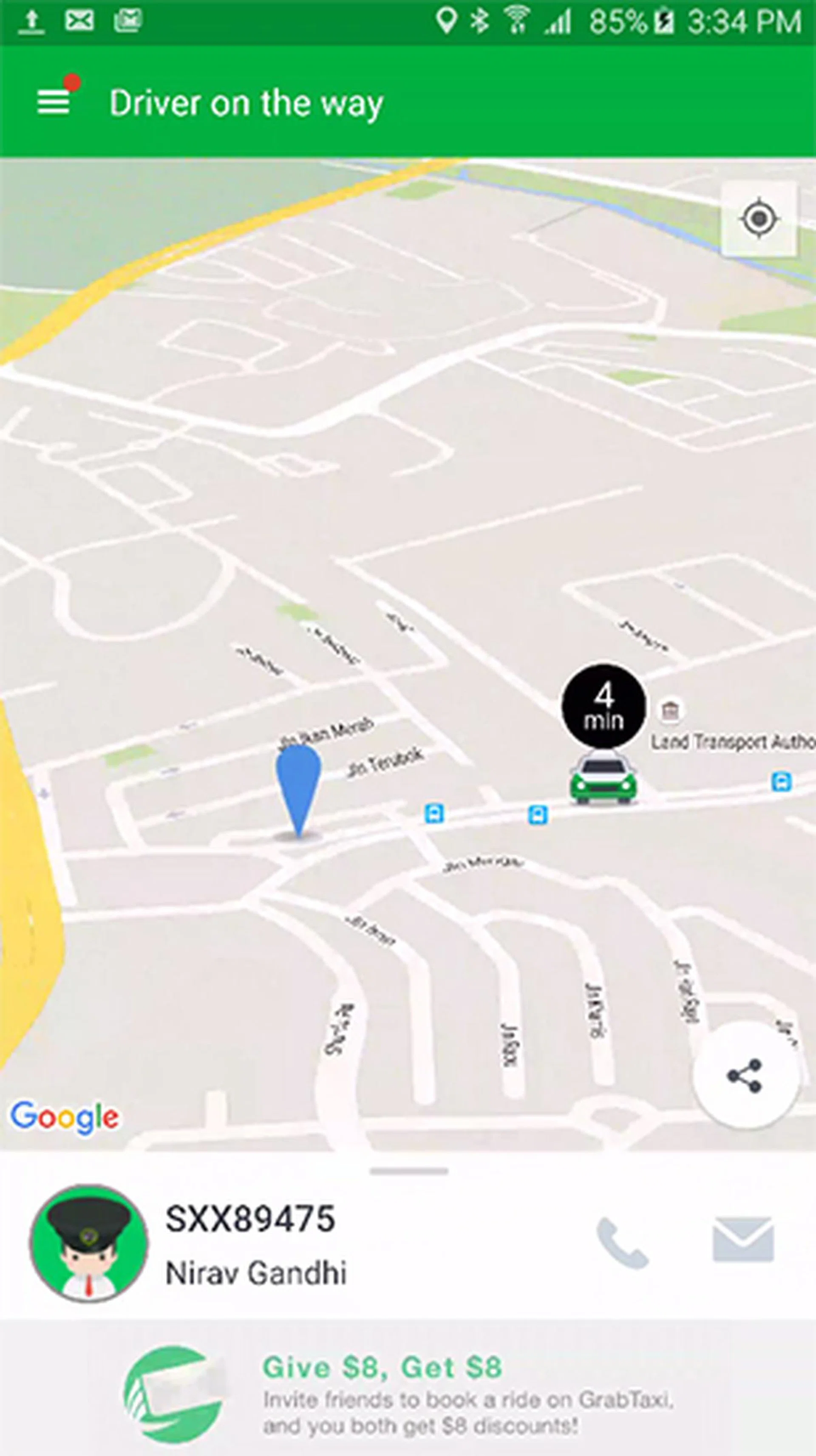 Grab live driver tracking