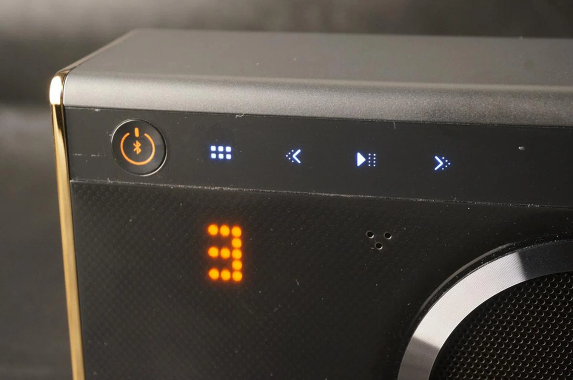 Other than the power button, the other controls are touch sensitive.
