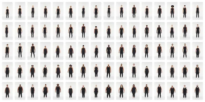 Google's library of real-life models, all ready to help you virtually try on any top you fancy, across all the supported clothing brands on the search engine.