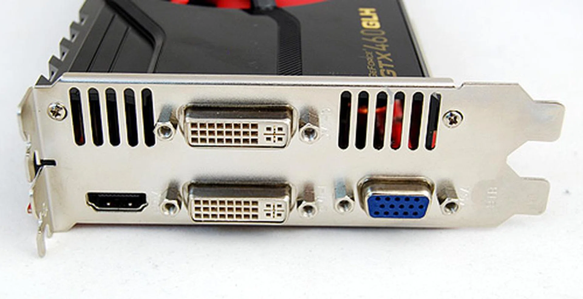 Unlike most other Fermi cards, the Gainward card comes with twin DVI ports, a single HDMI and a VGA port.