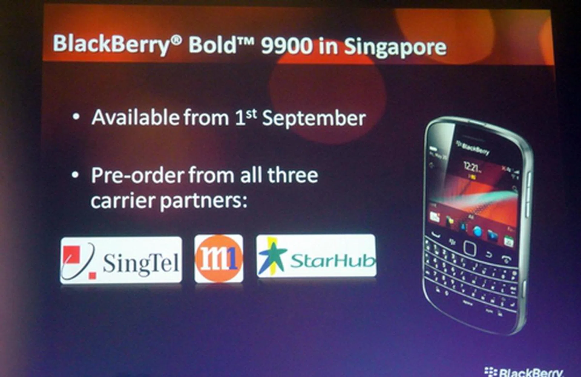 For those who fell in love with the BlackBerry Bold at first sight (we admit we do), preorder starts today from all three telcos and will be available in stores on 1st September.
