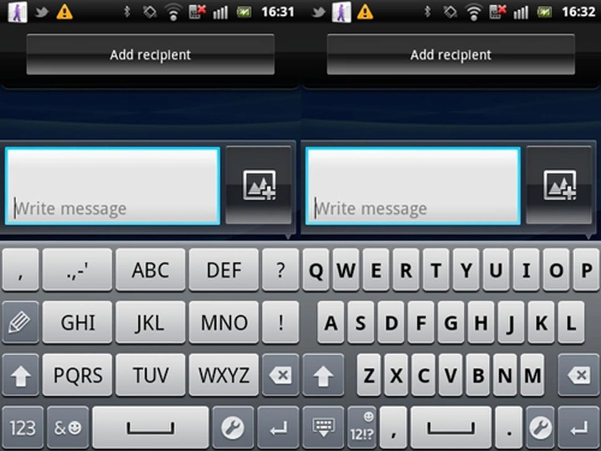 The choice of a phonepad keyboard or a full keyboard doesn't matter as the screen size is a little small for users with large fingers to type on comfortably.