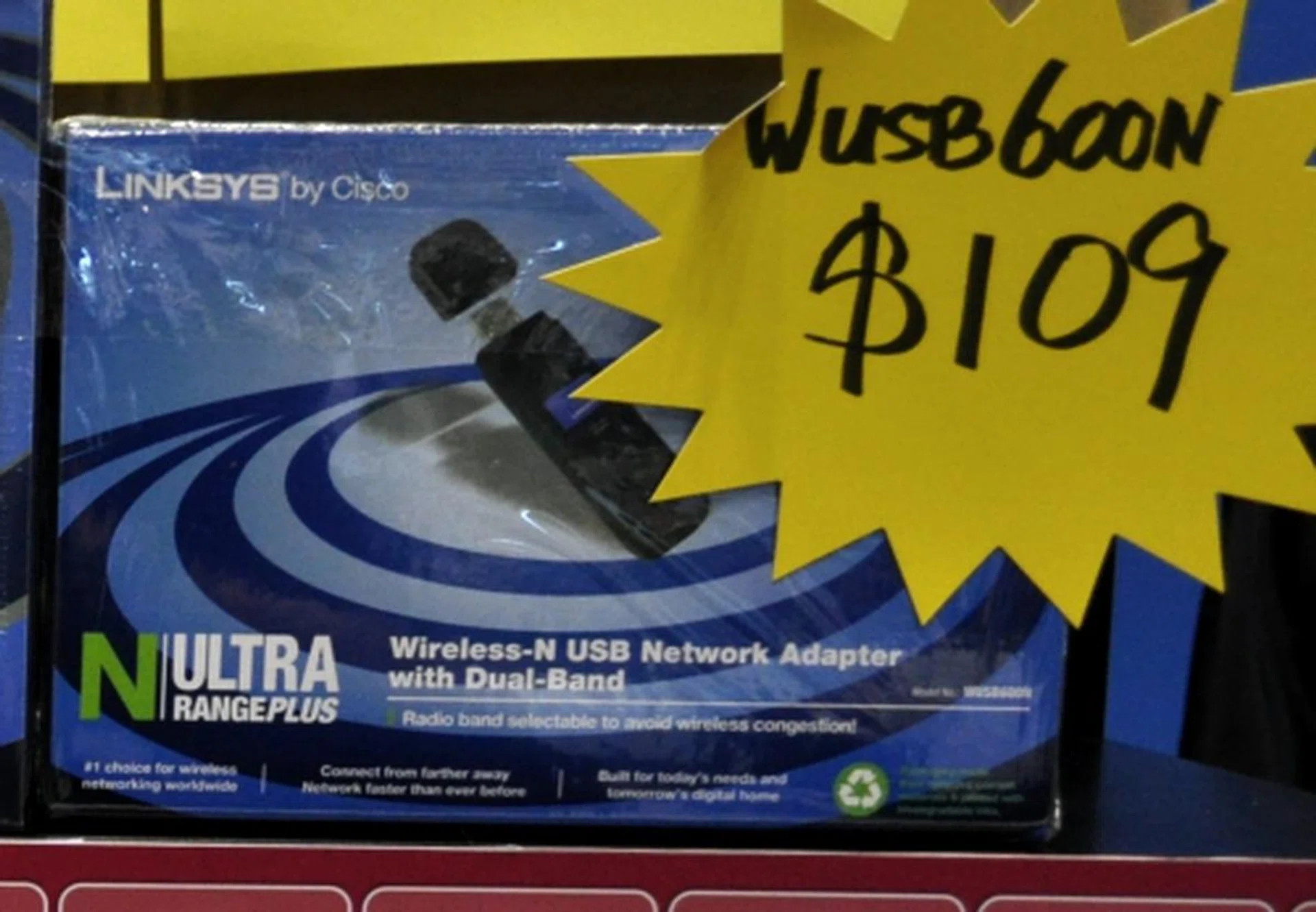 It's easy to turn your PC into a wireless machine. All you need is a wireless network adapter, right? Here's one. Linksys by Cisco's Wireless N USB adapter is yours for as little as $109.