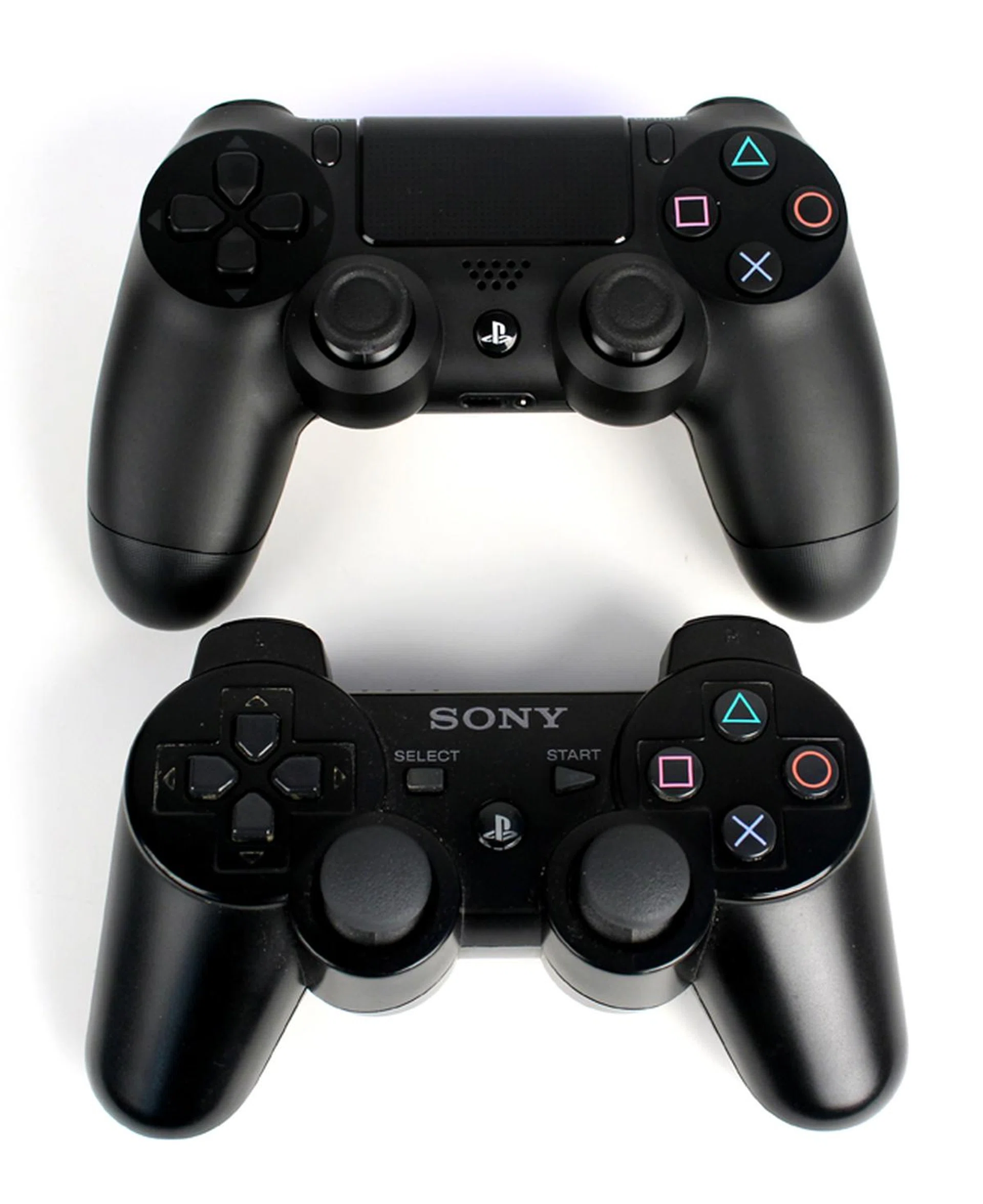 The Dualshock 4 is more substantial than the Dualshock 3, with longer, rounder handles and a wider overall form factor.