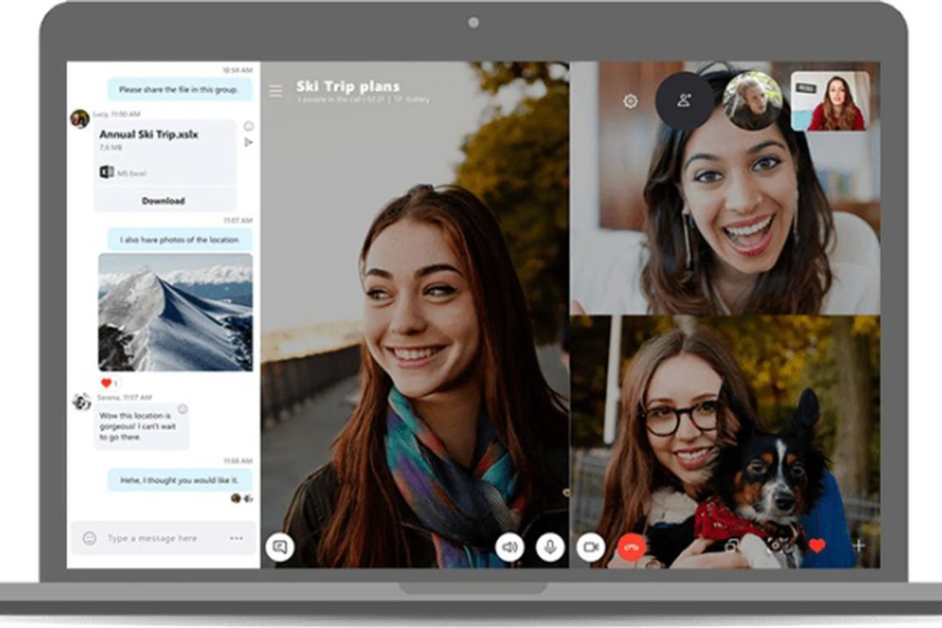 Skype video chat app.