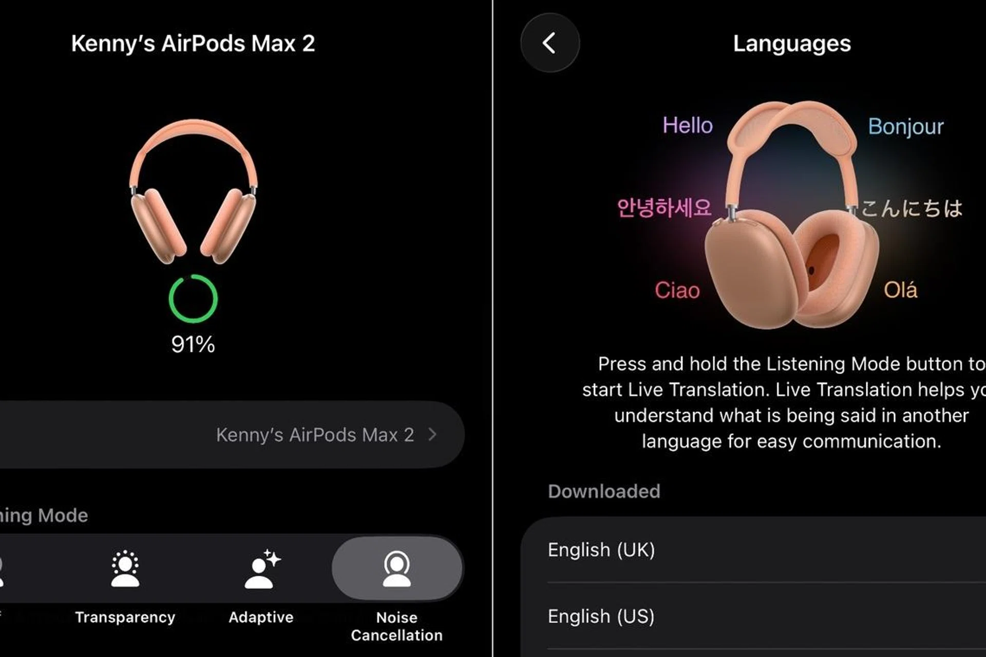 AirPods Max 2 Live Translation