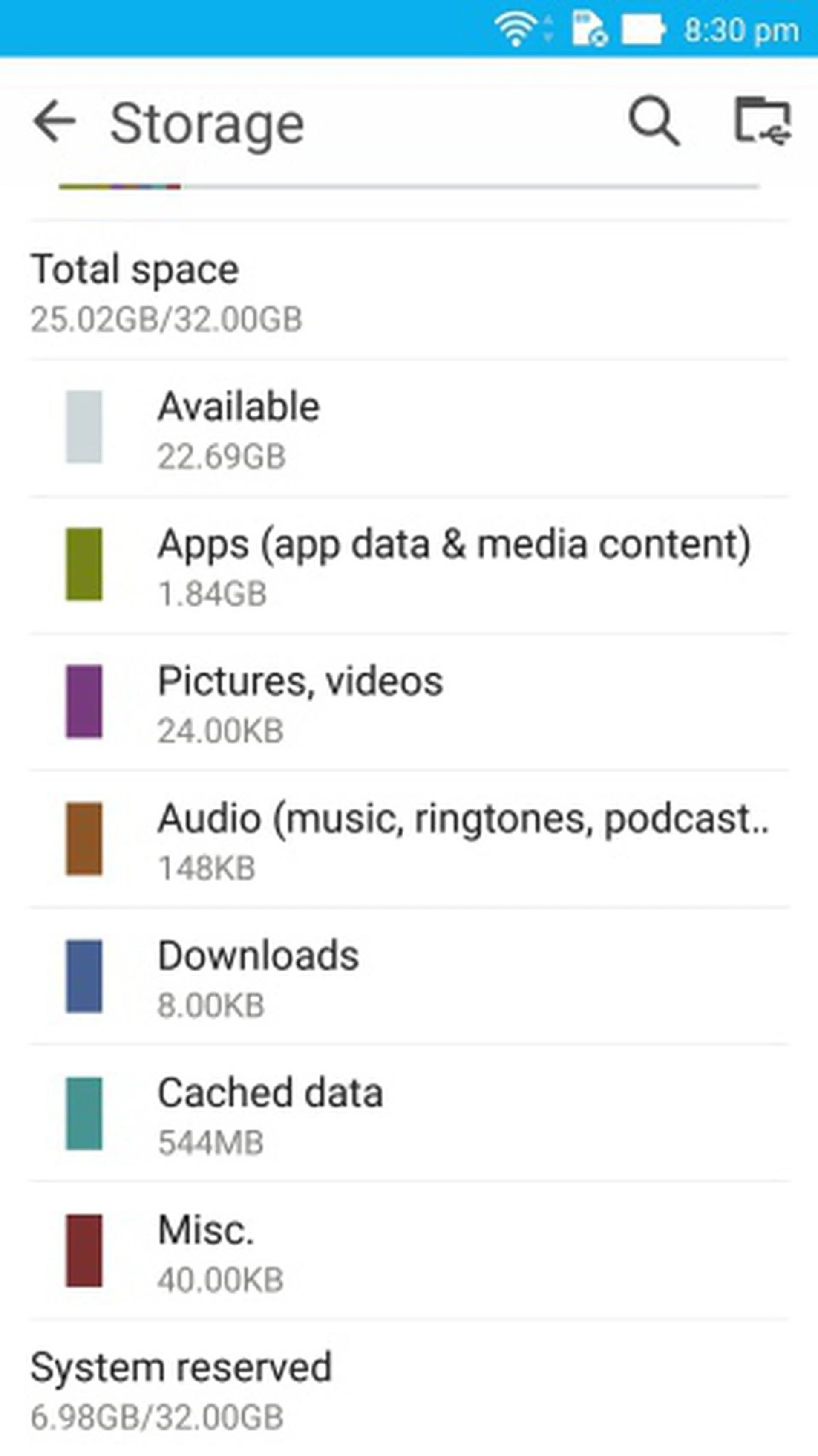 ASUS ZenUI is one of the lightest customized overlays we've seen on Android devices. It only occupies about 7GB of storage space on the ZenFone Selfie.