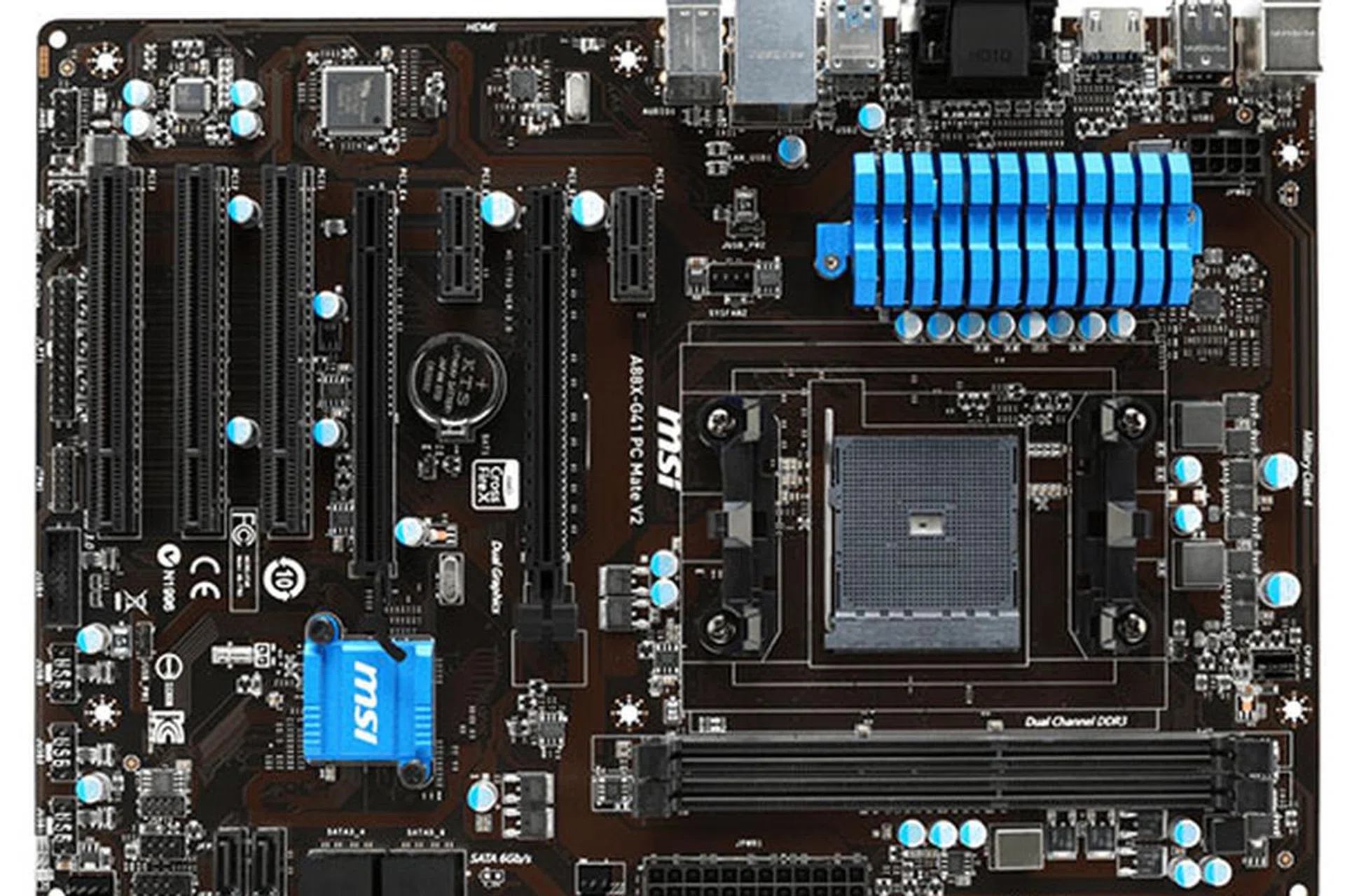 The MSI A88X-G41 PC MATE V2 is one of the more gaming-oriented boards in MSI's new motherboard lineup. (Image Source: MSI)
