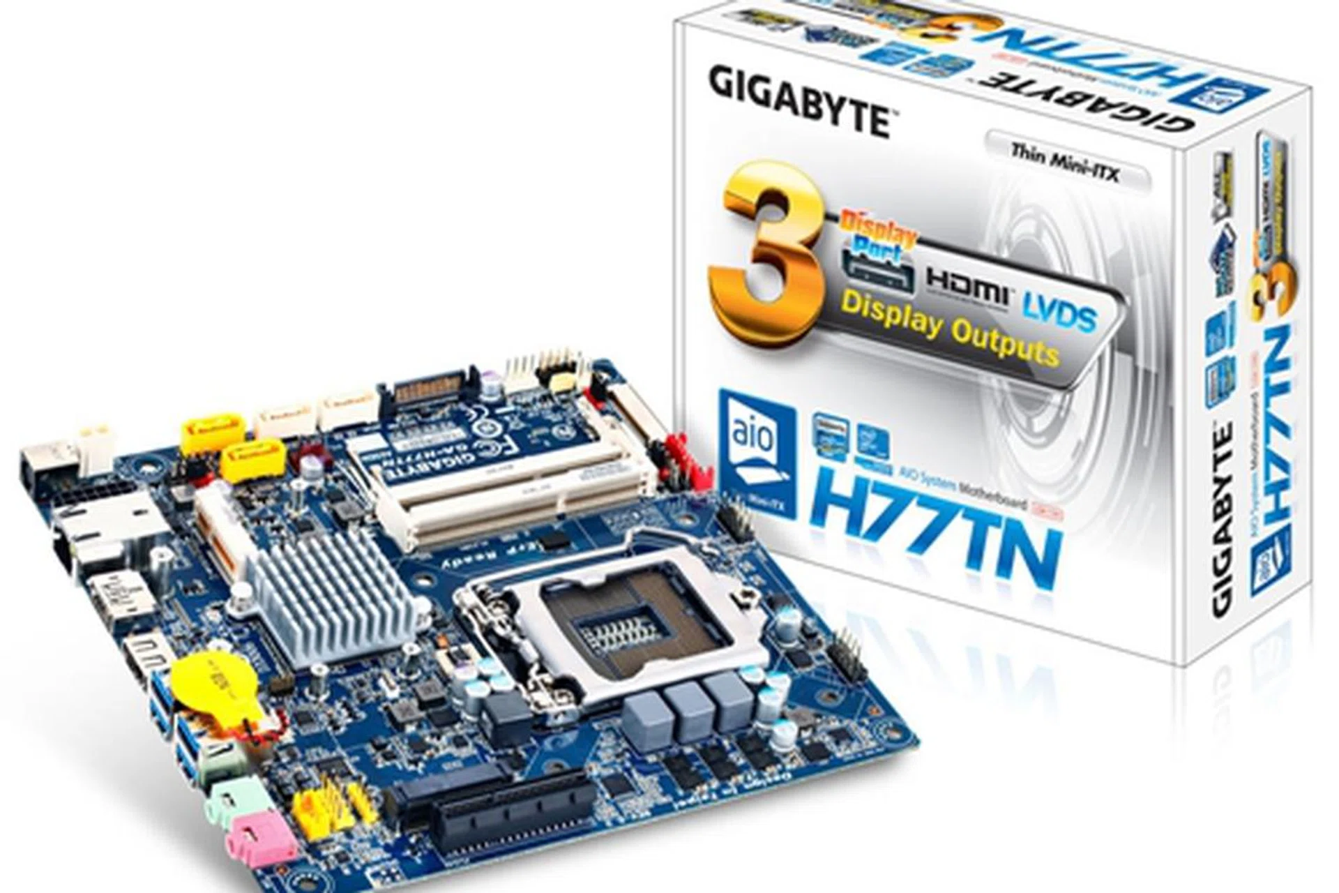 Gigabyte GA-H77TN (rev. 1.1) (Image Source: Gigabyte)