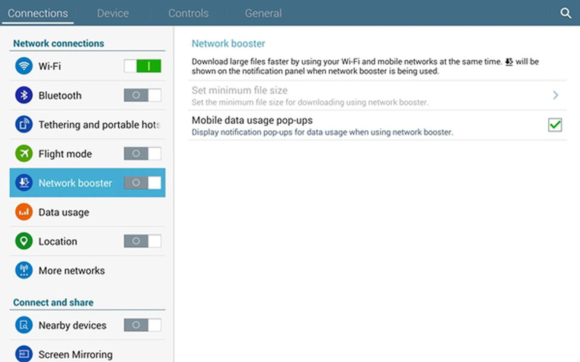 The Samsung Galaxy Tab Pro 10.1 supports a unique feature called Network Booster  to combine Wi-Fi and mobile data usage (3G/4G) to turbo boost your downloads/transfers if you're really in a hurry.