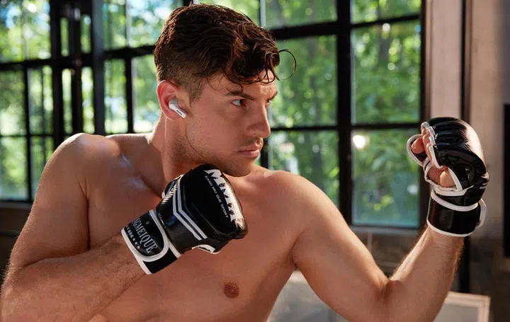 The earbuds are designed to stay in your ear even through vigorous sport. 