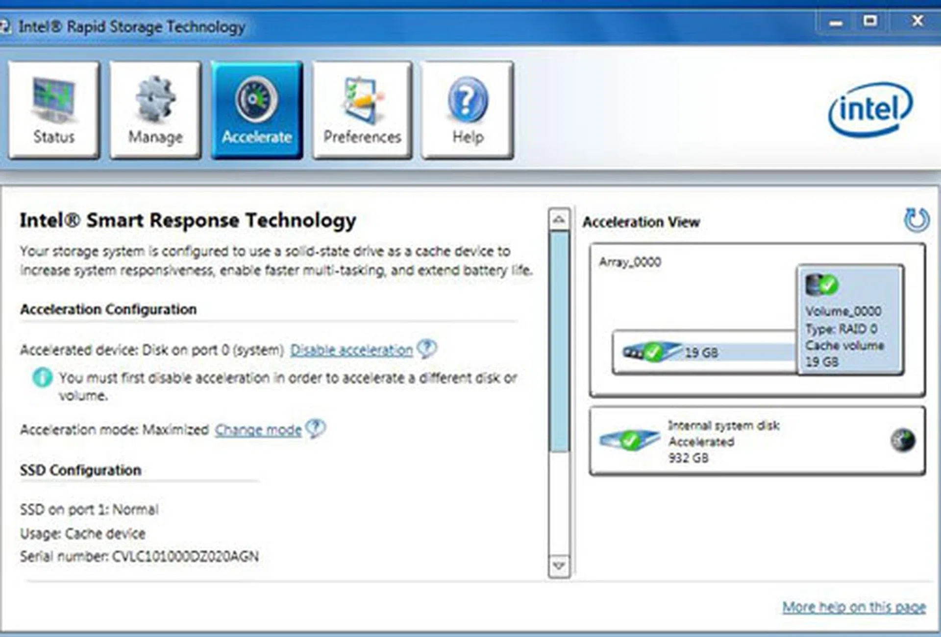 This is the screen you should see if everything had been setup properly. Sit back and enjoy the performance boost. 