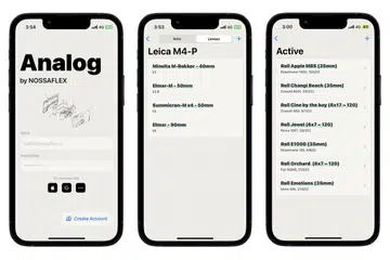 NOSSAFLEX is an iOS app designed to enhance the workflow for analog photographers by allowing users to log shot settings. PHOTO: DON CHIA