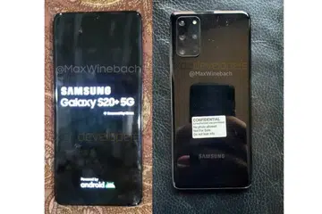 The Samsung Galaxy S20 moniker is revealed in this photo.