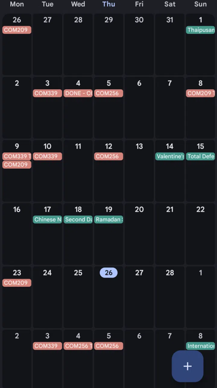 Screenshot of Google Calendar