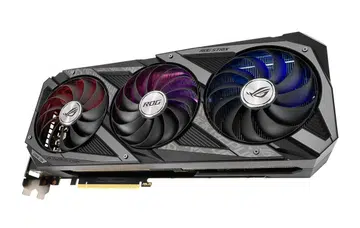 The ROG Strix RTX 3080. The RGB even bleeds through the fans. (Image source: ASUS)