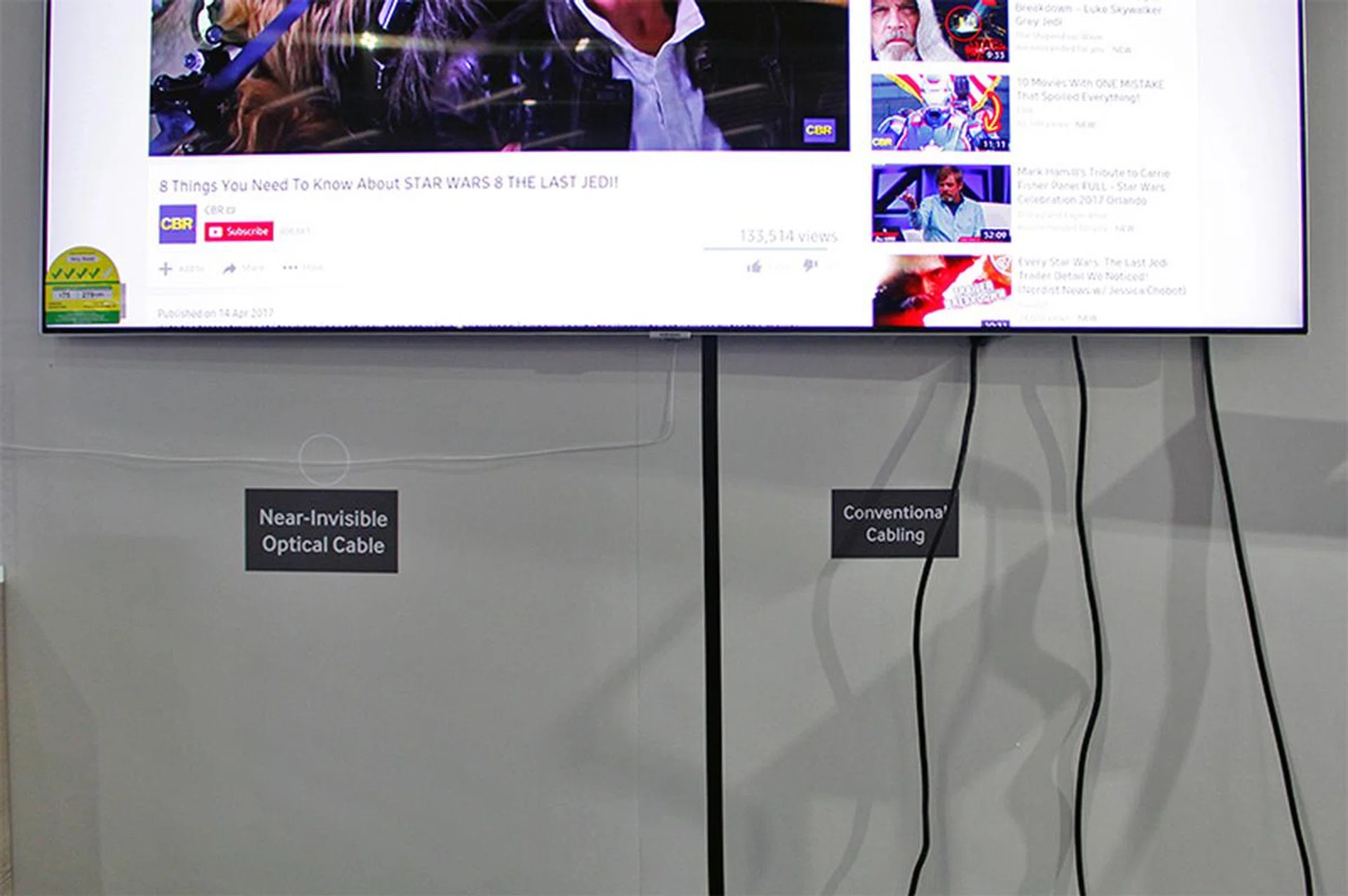 Plug all your devices the One Connect box and have all their signals sent to the TV with a single "Invisible Cable".