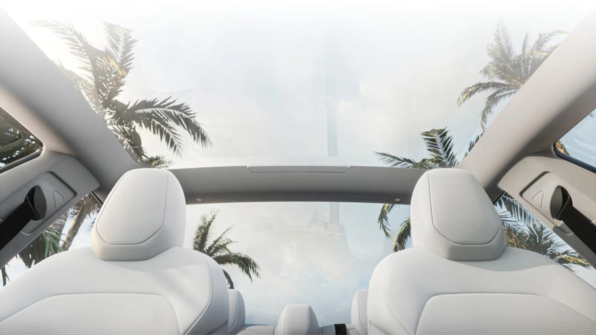 A fixed panoramic glass roof that is silver-coated which should help with UV exposure. Image: Tesla