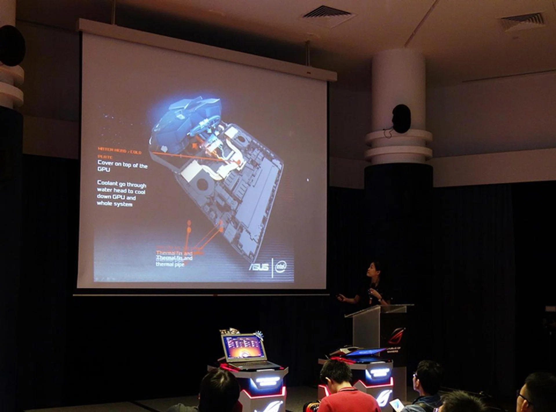 The internal cooling system of the ASUS ROG GX700.