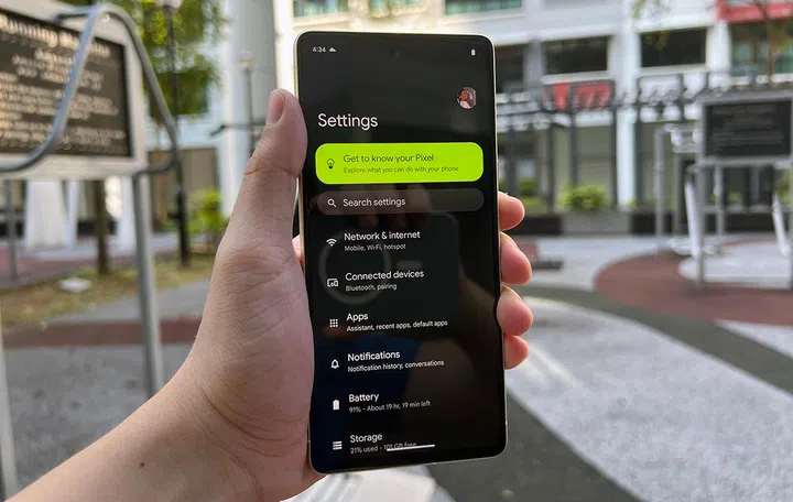 Android 13's Settings app on Google Pixel 7.