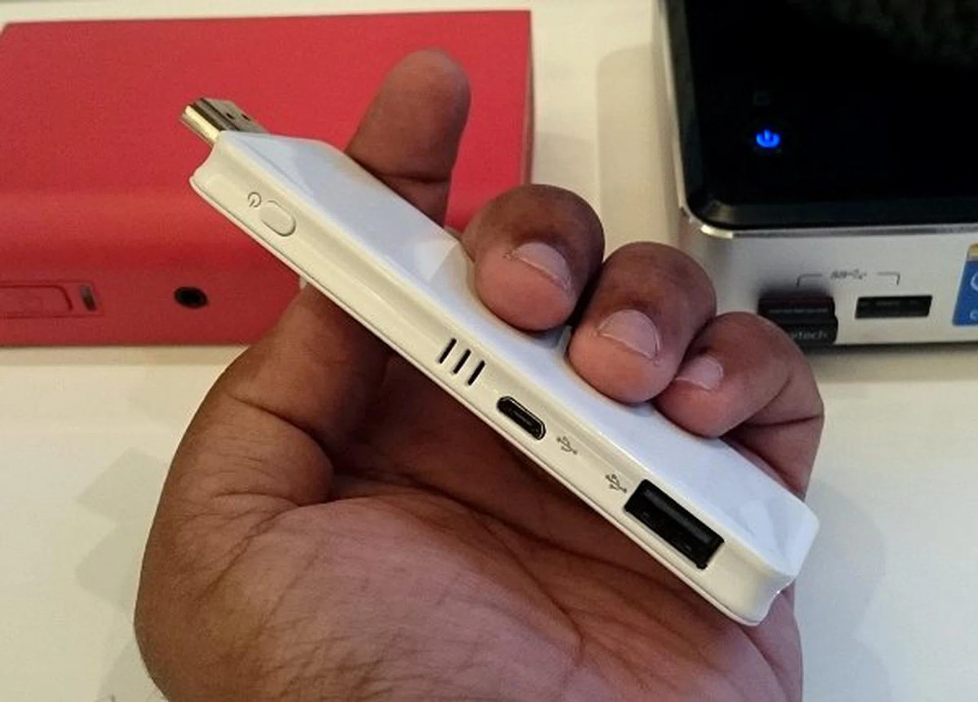 Notice the twin USB connections on this profile along with a power button while the other profile has yet another USB port and a microSD card reader.