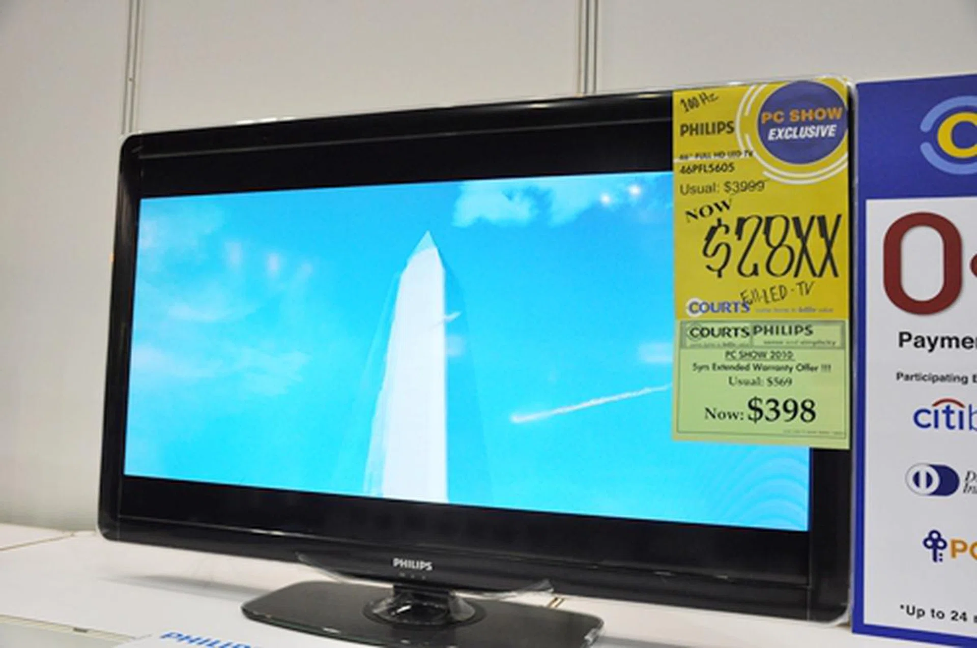 This 46-inch full HD LED TV is enjoying a huge discount on its $3999 usual price. Philips won't disclose the price to us, but we were told its in the region of $2800. 