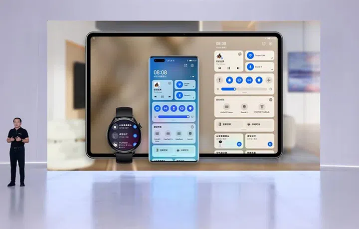 Launch of Huawei's HarmonyOS 2 during the keynote. Source: Huawei.