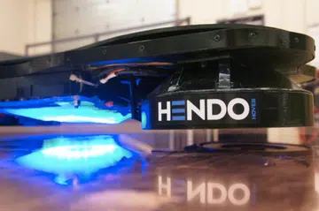 It may not be pink like the Mattel hoverboard Marty McFly took from the kid or have rocket thrusters like Biff's Pitbull hoverboard, but it sure looks cool! Plus, it hovers!