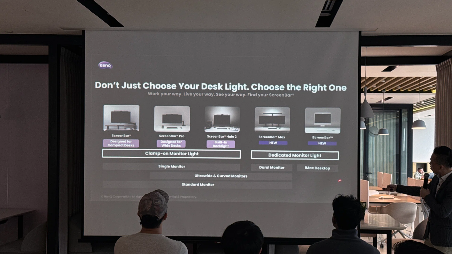 BenQ monitor lights iScreenBar for iMac and ScreenBar Max for dual-monitor