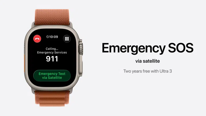Emergency SOS via satellite on Apple Watch Ultra 3