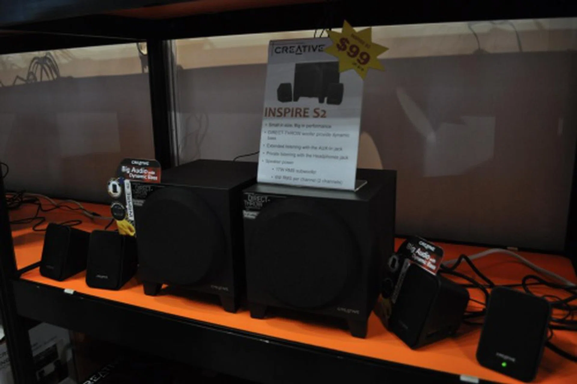 Also new from Creative is the Inspire S2 at $99. Featuring the Creative Image Focusing Plate that improves sonic direction and imaging while preserving tonal accuracy and giving music more focus. 