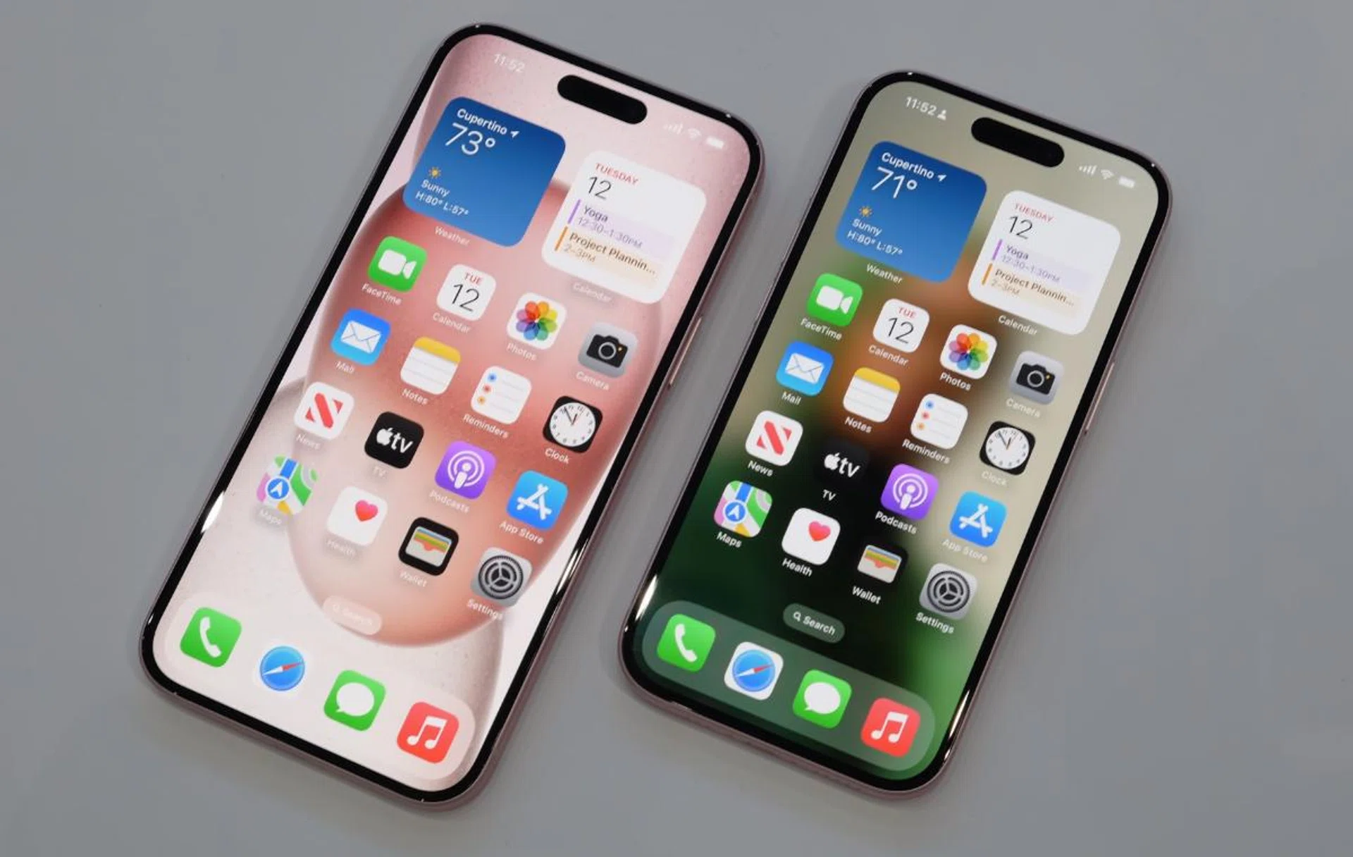 The iPhone 15 is 6.1 inches, while the iPhone 15 Plus is 6.7 inches.