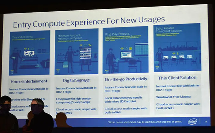 The Intel Compute Stick could see uses as a home entertainment, digital signage, on-the-go productivity and thin client device.