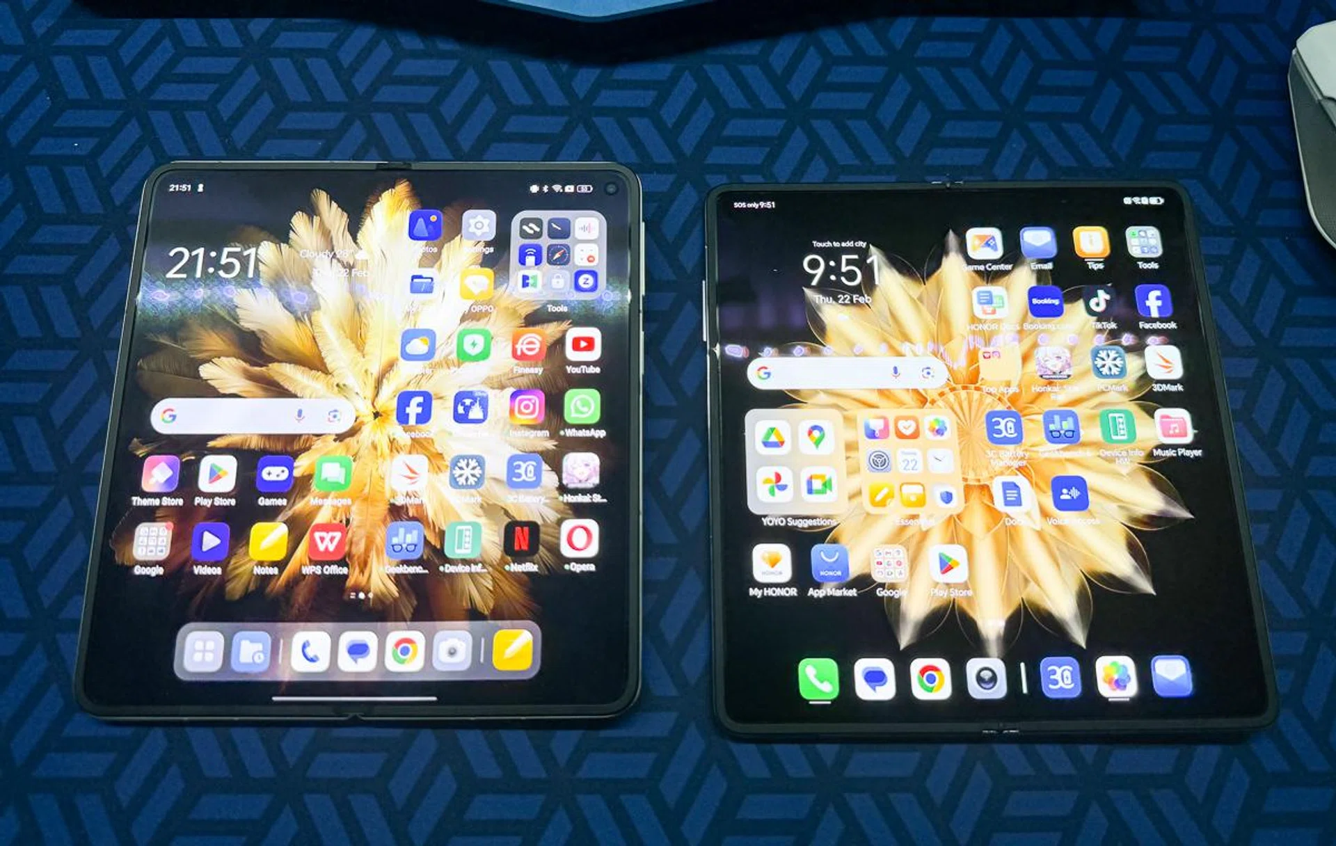 Left to right: OPPO Find N3, Honor Magic V2.