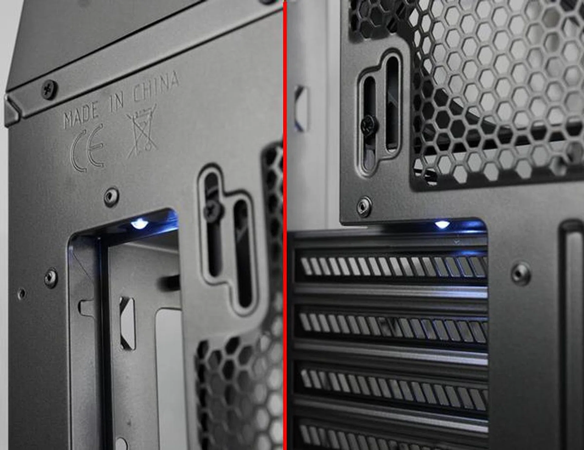 The LED lights are controlled by the button at the top control panel. They may be useful in low-light conditions when you need to scrutinize the rear I/O ports, or the ports of your expansion cards. It's a handy frill when you're likely to place the case under a desk.
