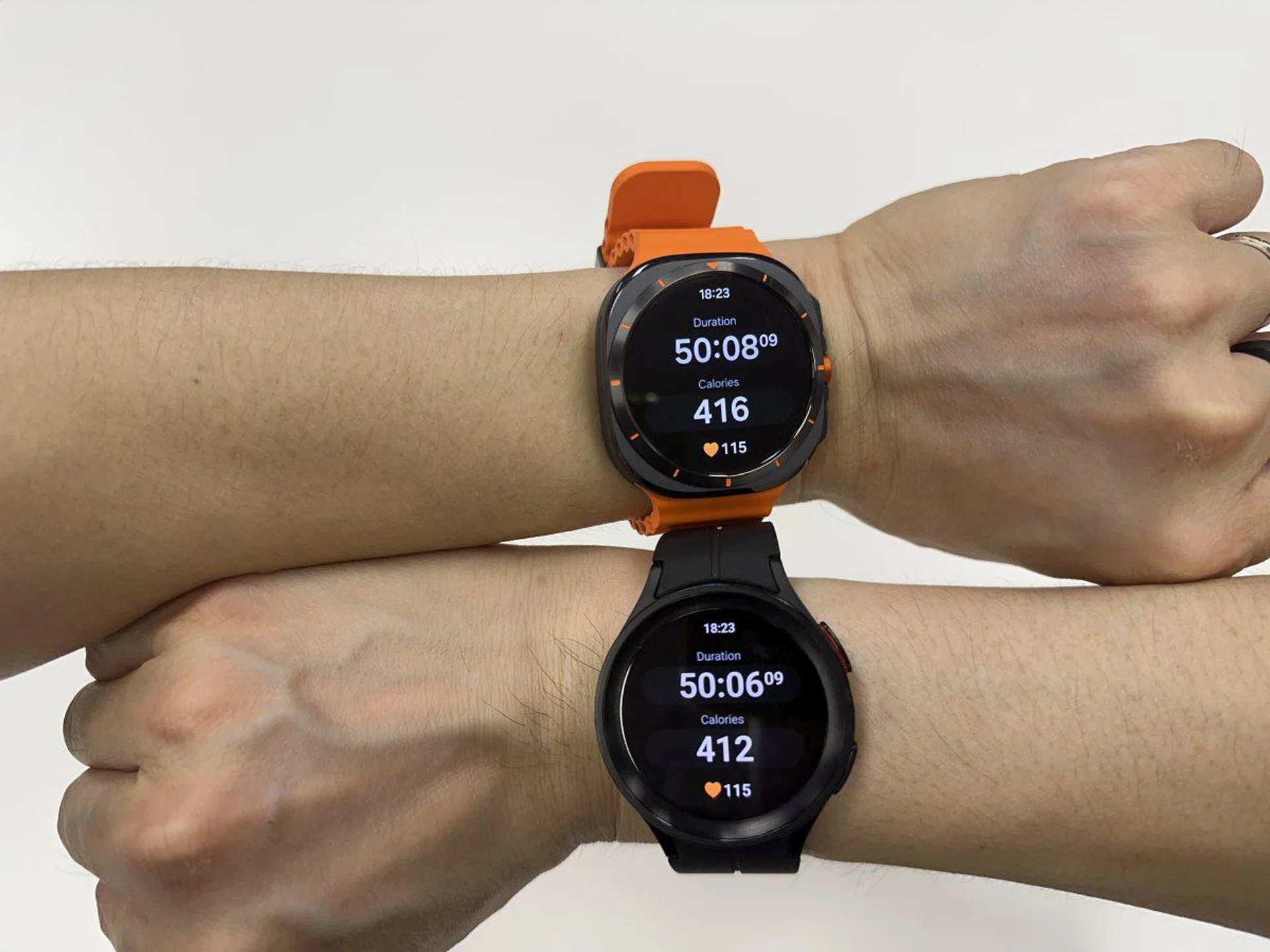 The Galaxy Watch Ultra has the latest BioActive sensor, but previous gen Galaxy Watch5 Pro was able to keep up with largely identical readings throughout my workouts, which is impressive. Image: HWZ